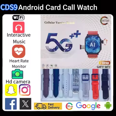 4G full network Android smart watch CDS9 with Wifi GPS SIM card Rotating camera Heart rate monitor S