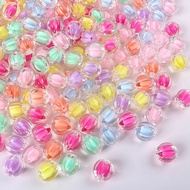 20Pcs Acrylic Beads Transparent Mixed Color Pumpkin Shaped Loose Beads For Jewelry Making DIY Bracel