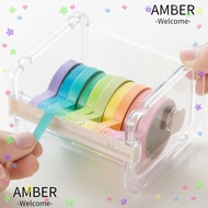 AMBER Tape Storage Organizer, Acrylic Lightweight Washi Tape Cutter, Portable Transparent Tape Dispe