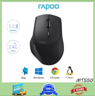 RAPOO-MT550เมาส์บลูทูธเมาส์ไร้สาย3โหมดข้ามยาว PAW3320หน้าจอเวลาแฝงต่ำ100ชั่วโมงสำนักงาน PC ใช้สำหรับ