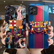 DK-62 FC Barcelona logo Casing GLASS soft frame black OPPO Realme Narzo C31 50A C53 6 C35 A40 A3i GT