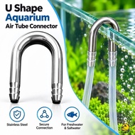 INNEXPH Air Tube Connector, Stainless Steel U Shape Aquarium Airline Connector,  4-5mm Tube Diffuser