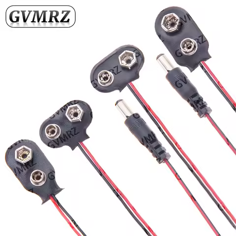 9V Battery Connector Snap Clip Power Adapter T-type I-type Dual Wire Holder Cable 9Volt 15cm Lead So