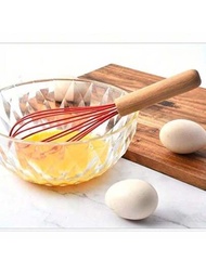 木柄蛋拂打器,家用手動矽膠蛋拂打器,面團攪拌機,麵粉攪拌機,蛋糕烘焙工具