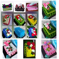 Tissue box cover / kotak tisu kait tema bunga-bunga cinta