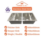 HOMEBY【GVW SINK】Sinki Dapur Stainless Steel Sinki Stainless Steel Kitchen Sink Rack Nano Sink Single Bowl Double Bowl