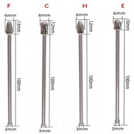 4pcs 6x3x100mm Tungsten Carbide Burr 3mm Single Cut Double Cut Rotary Porting Tool Mata Porting