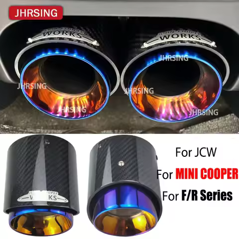 Exhaust Tip Blue Carbon Fiber Muffler Pipe Fit for Mini Cooper S Exhaust Tip R55 R56 R57 S R58 R59 R
