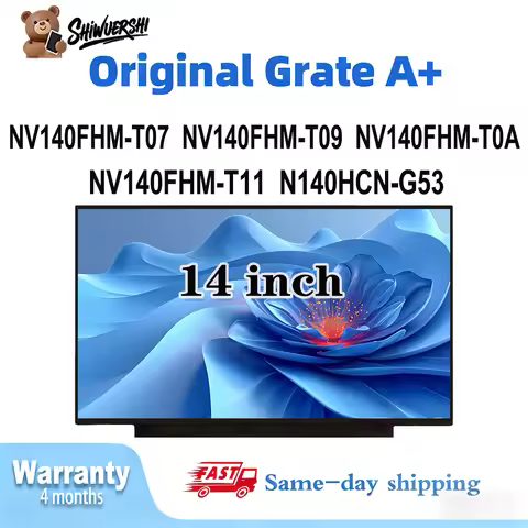 Original New A+ 14 inch Slim Laptop Lcd Screen Panel NV140FHM T07 NV140FHM T09 NV140FHM T0A NV140FHM