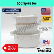 (Ready Stock!!) Corningware Blooming Pink 6pcs Casserole Set Corak Vintage