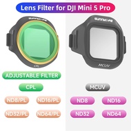 Sunnylife  Optical Glass Lenses Filter for DJI Mini 5 Pro, MCUV, ND8/ND16/ND32/ND64, CPL ,ND8/PL ND/