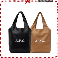 APC logo print pu tote shoulder bag