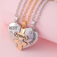 Bff Necklace for 3 Friendship Necklace for Women Teen Girls Matching Heart Pendant Necklace Jigsaw B