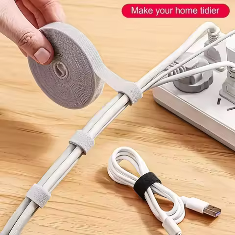 1M/3M/5M Data Cable Management Cable Tie Reusable Removable Multi-purpose Wire Organizer Data Cable 