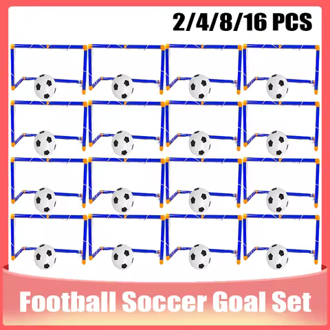 2/4/8/16Pcs Indoor Mini Folding Soccer Goal Net Plastic Football Set Inflatable Kids Sport Toys For