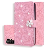Huawei p20 pro P30 pro P40 pro Mate 20 lite Mate 30 pro PsmartLeather Case Wallet Card Flip Cover with bling shining