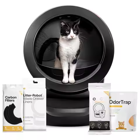 Litter-Robot 4 Supply Bundle by , Black - Automatic | Automatic, Self-Cleaning Cat Litter Box, Inclu