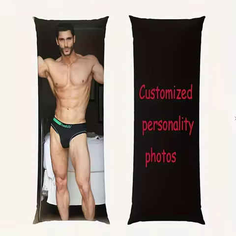 A customized photo body pillow, 50.8x137.16cm, personalized rectangular cushion, three sizes, includ
