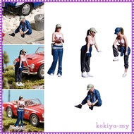 [KokiyaMY] 1/64 Scale Female Figure Resin Scene Props,Realistic,Tiny People Figurine,Diorama Female 