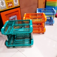 Phylia 2-Tier Dish Rack/ plastic dish rack sturdy dish rack/ colored dish rack multi-purpose dish ra