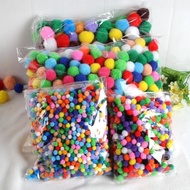 Bag of 1000 pom pom beads 1cm 1.5cm 2.0cm 2.5cm 3.0cm Montessori early education materials WHOLESALE