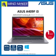 Asus A409F-ABV255T Slate Grey / ABV256T Transparent Silver 14'' HD Notebook (i3-8145U/4GB/512GB SSD/Intel UHD/WIN 10)