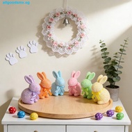 ALLGOODS Rabbit Easter Figurine, Colorful Handmade Easter Bunny Ornament, Easter Festival Simulation