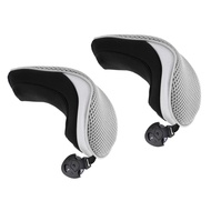[lzdxwcke3pu] 2x Golf Hybrid UT Club Head Cover Headcover Case Tag 2, 3, 4, 5, 7, X Gray
