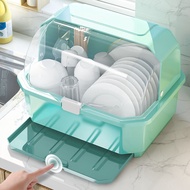 Kitchen cupboard plastic with lid drain rack home dish rack dish rack / Cupboard Drying Rack Drain Rack Household Dish Rack / bowl and chopsticks storage box extra large and small plastic cupboard drawer type bowl rack household storage box storage rack