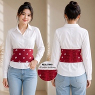 MERAH Ankin Instant Red Angkin Jumputan Zipper Back