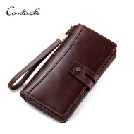ติดต่อของ Crazy Horse หนังผู้ชายกระเป๋าสตางค์ยาวซองใส่บัตรสำหรับผู้ชาย cowhide กระเป๋าสตางค์ชาย cart