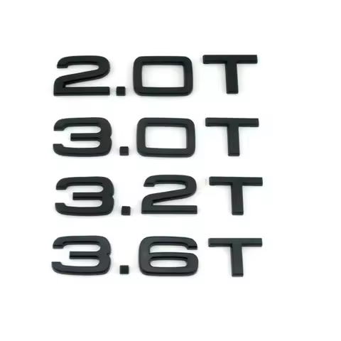 Gloss Black 1.8T 2.0T 2.3T 2.4T 2.8T 3.0T 3.2T 3.6T Emblems Badges Symbol for Audi A3 A4 A5 A6 A7 A8