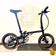 Fnhon Gust 18” • Shimano 9 Speeds Litepro Innova Foldable Foldie Folding Black Gold Bike Bicycle Dahon Tern 349 Crius