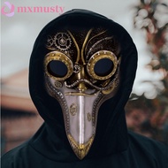 MXMUSTY Steampunk Plague Mask, Long Nose Masquerade Bird Mouth Mask, Creative Scary RP Plague Beak M