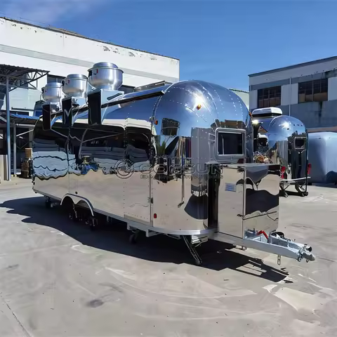 United State Luxury Fast Food Cart Trailer Mobile Kitchen Coffee Truck Bbq Concession Fully Equipped