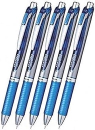 Pentel EnerGel Deluxe RTX Retractable Liquid Gel Pen,1.0mm, Midium Line, Metal Tip, Blue Ink-Value set of 5