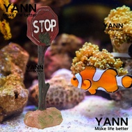 YANN Fish Tank Warning Sign, Simulation Funny Aquarium Warning Sign, Decoration Red Stop Resin Lands