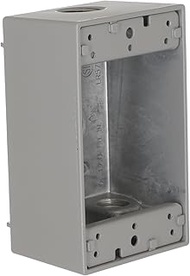 Hubbell 5321-0 Outlet Box, 1 Gang, 18.3 Cu-in, 4-1/2 in L X 2-3/4 in W X 2 in D, 4-1/2-Inch, Gray