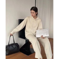 Zhura47 - One Set Hoodie Plain Knit Premium