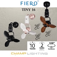 🔥FIERO Tiny16 16" Ceiling / Wall Fan 3 Blade 120° Oscillation Remote Contro Quiet Strong Wind