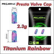 Titanium Presta Valve Cap RISK Bicycle Ultralight Rainbow MTB RB Tyre Cap Tube Valve Basikal Cap