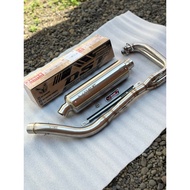 knalpot Original Dst racing BV full set bendingTITAN for all 250cc motorbikes, 50mm inlet, full stai