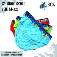 [LUSIN] CD Anak AGREE 101 Pinggang Karet  Melar / Celana Dalam AG101 Polos Model Boxer / Pakaian Dal