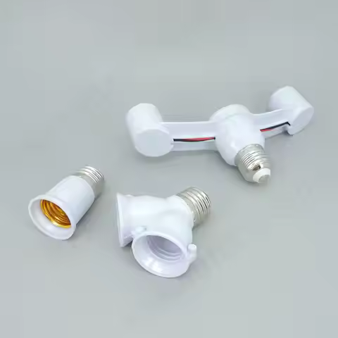 AC 110v 220v 2 In 1 E27 to 2 E27 head Extended LED Lamp base Holder Bulbs power Socket Splitter Adap