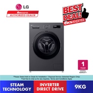 [READY Stock] LG Inverter Front Load Washer FB1209S6M (9KG) with 6 motion Inverter Direct Drive