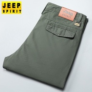 JEEP SPIRIT กางเกงลำลองผู้ชายธุรกิจแฟชั่นกางเกงตรงสบาย
