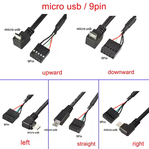 PC Computer motherboard 9P to Micro USB to DuPont 2.54mm 5Pin DuPont USB to Micro USB data Cord Alum