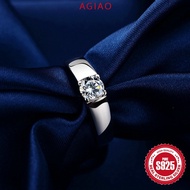 Nats Living Pt950 Platinum Ring 2 Carat Moissanite Cincin Pernikahan Pria