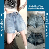 Women's plain A-line jean shorts big size from 55kg to 85kg high fashion 2Kjeans MS1109