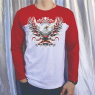 KATUN MERAH 28S COTTON T-SHIRT/ 17 AUGUST 45 T-SHIRT.80th Anniversary of Red and White Long-Sleeved 